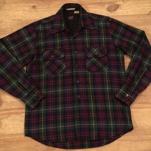 Vintage CAMPUS WOOL Plaid Camp Shirt Medium
